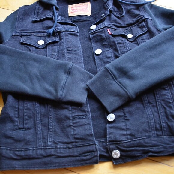 Levis New Hybrid Original Trucker Jacket Size S Black - Picture 6 of 11